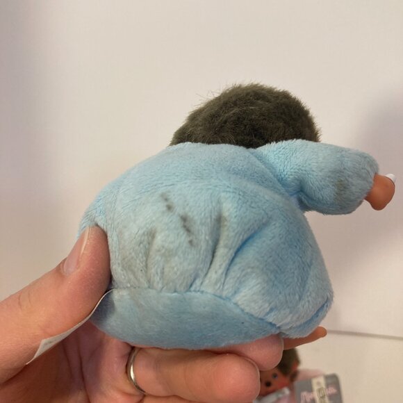 Monchhichi Monkey Bean Bag Baby Set Boy Girl Sekiguchi Doll Toy Tag Japanese - Picture 9 of 16